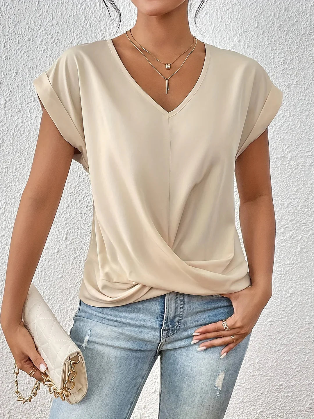 Vilda - T-shirt élégant avec col en V