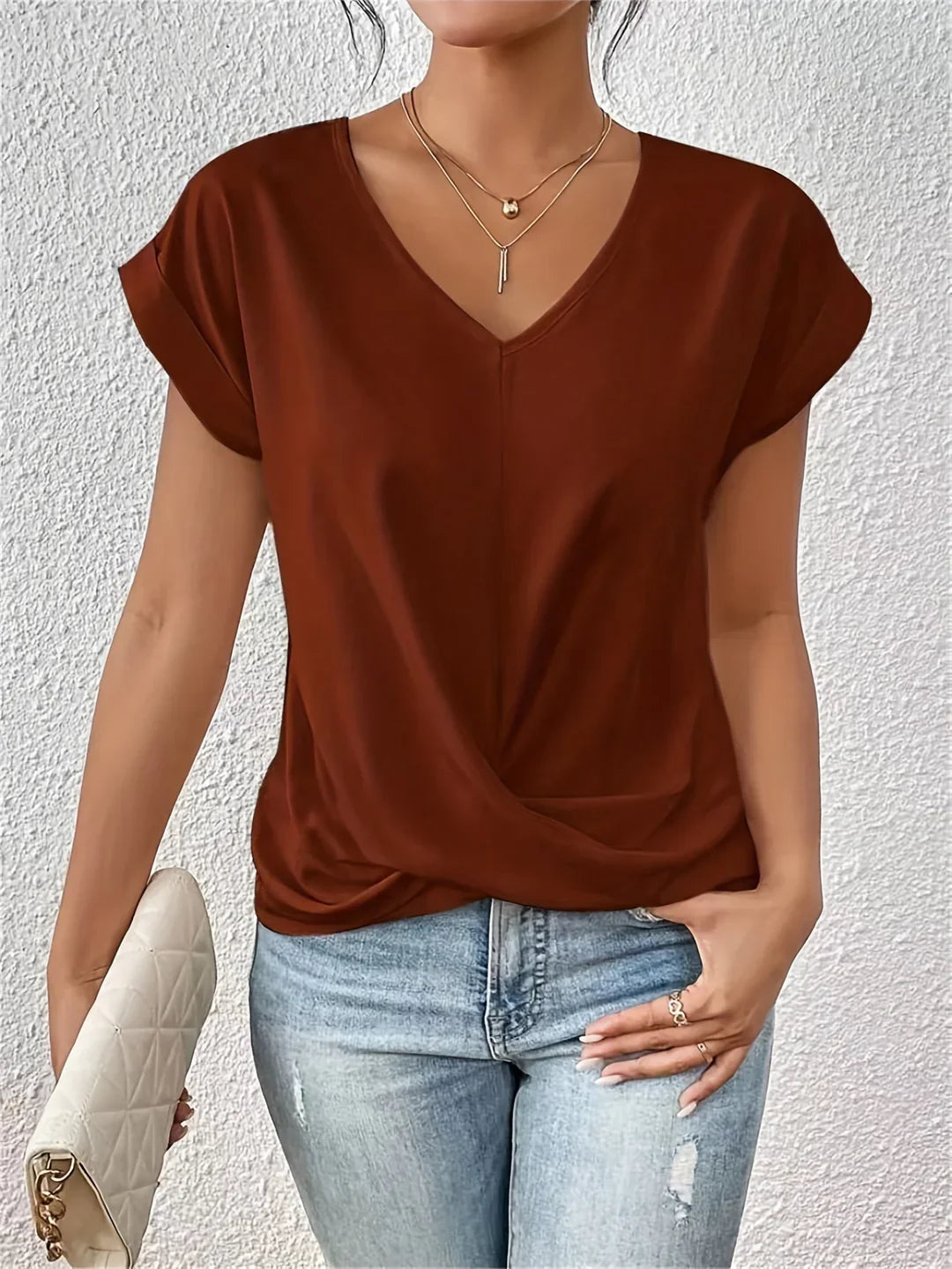 Vilda - T-shirt élégant avec col en V