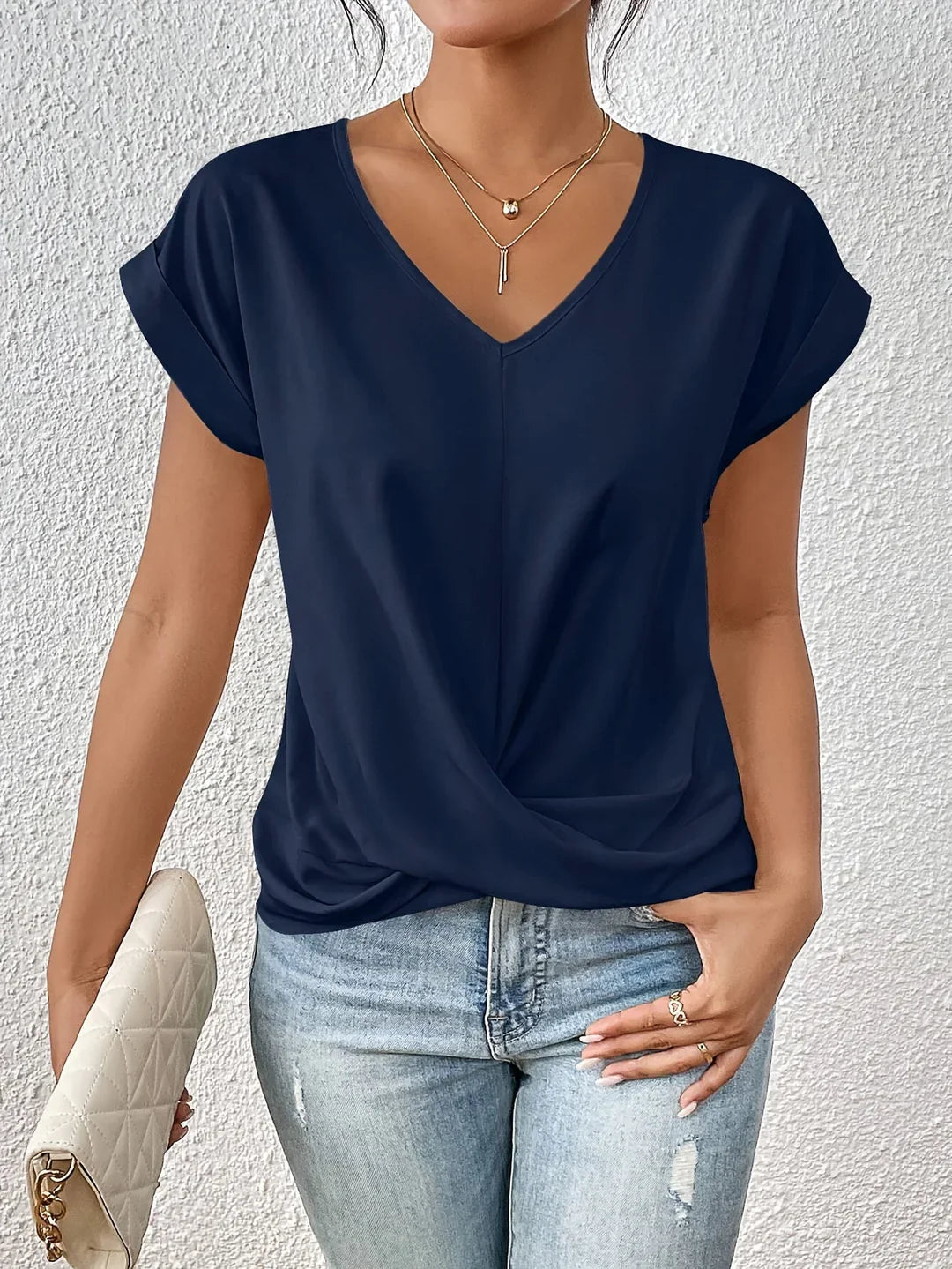 Vilda - T-shirt élégant avec col en V